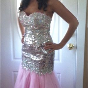 Beaded pink dress (sweet 16 , prom, party)